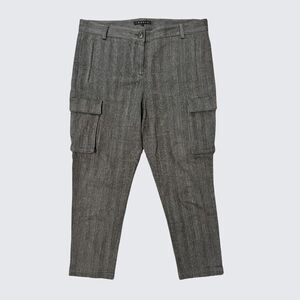 Theory Finna Cargo Herringbone Pants Slate Gray Size 12